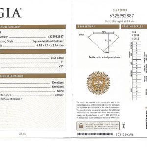 ใบเซอร์ เพชรสี่เหลี่ยม Princess-cut