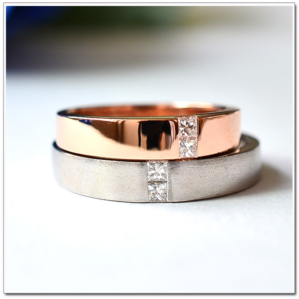 แหวนคู่ แหวนแต่งงาน 18 White gold, 18K pink gold
