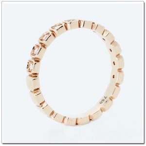 แหวนเพชรรอบวง 18K pink gold