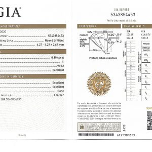 เซอร์ GIA เพชรน้ำ95 ขนาด 30 ตังค์