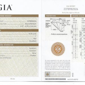 เซอร์ GIA เพชรน้ำ 98 ขนาด 30 ตังค์