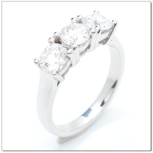 แหวนเพชร 3 เม็ดเรียง 3D