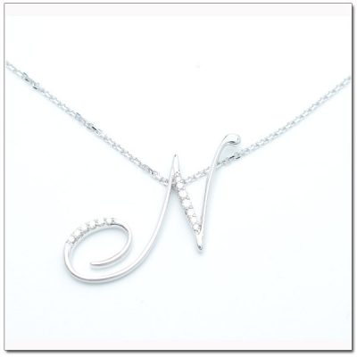 จี้ตัวอักษร N จี้เพชรแท้